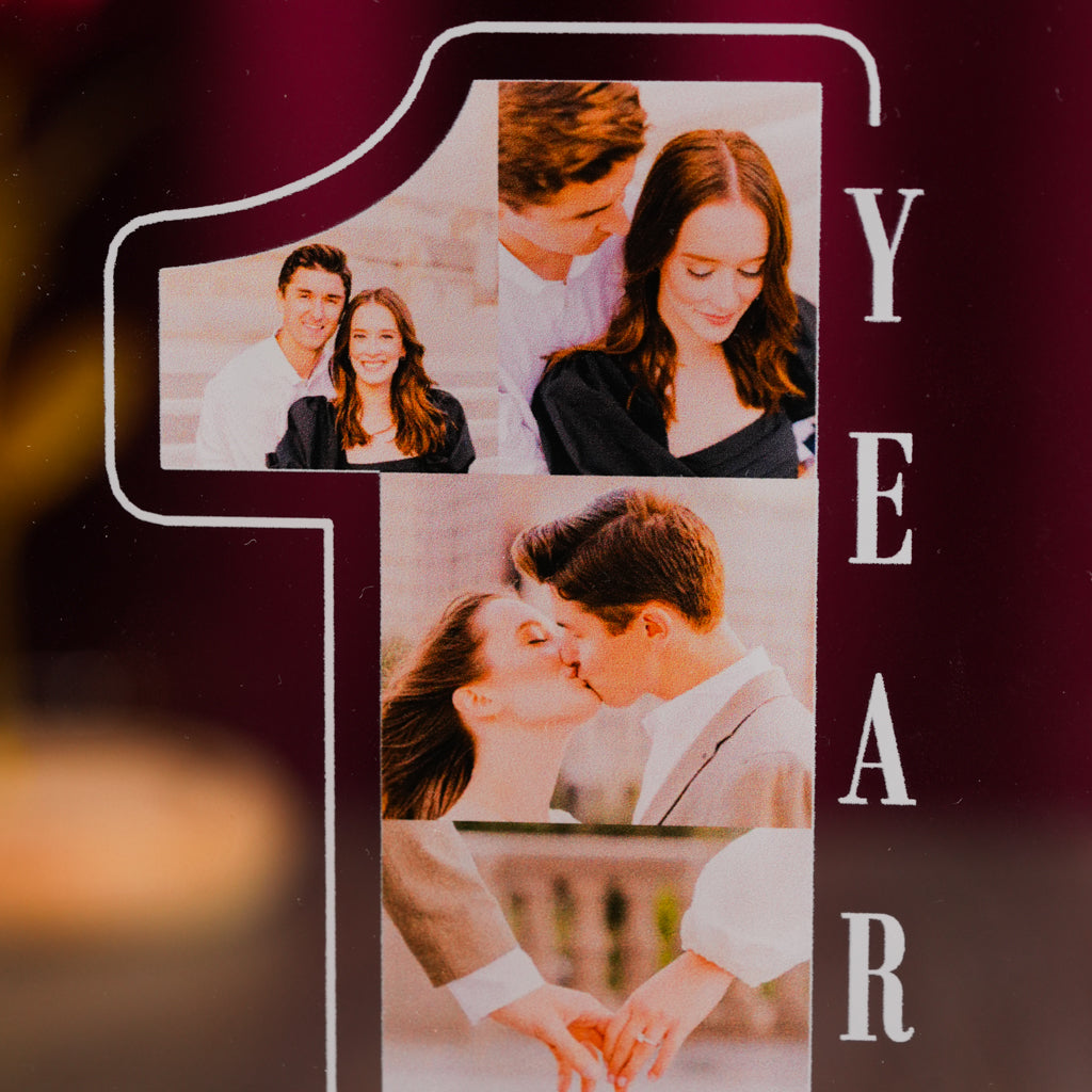 Personalized LED Light with Your Chosen Year Number and Couple Photos