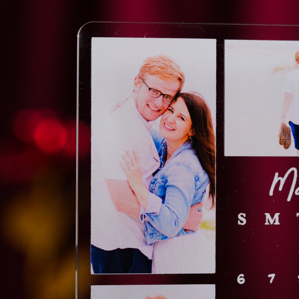 Personalized Anniversary LED Frame with Calendar and Couple Picture