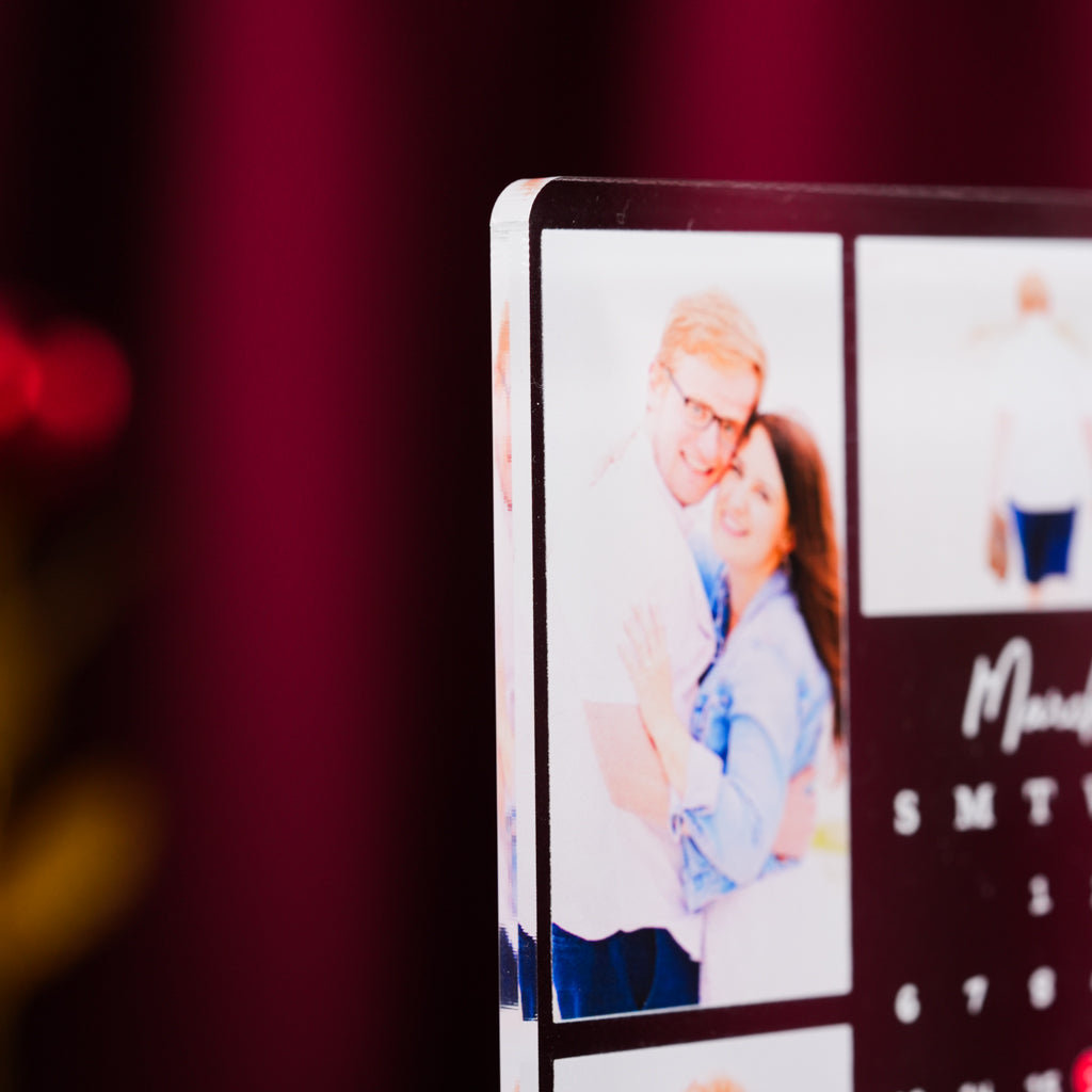 Personalized Anniversary LED Frame with Calendar and Couple Picture