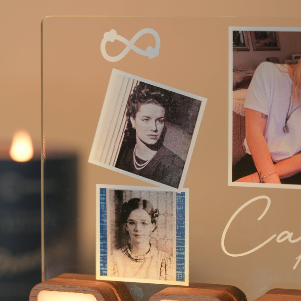 Personalized MOM Letter Night Light – In Loving Memory with Dates & Images