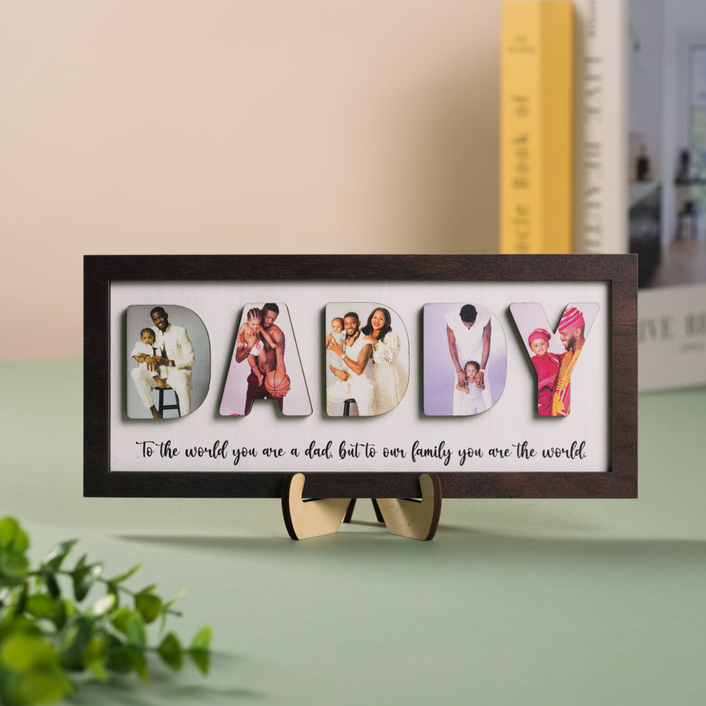 Personalized Wooden Frame for Dad with Family Photos – Father’s Day Special