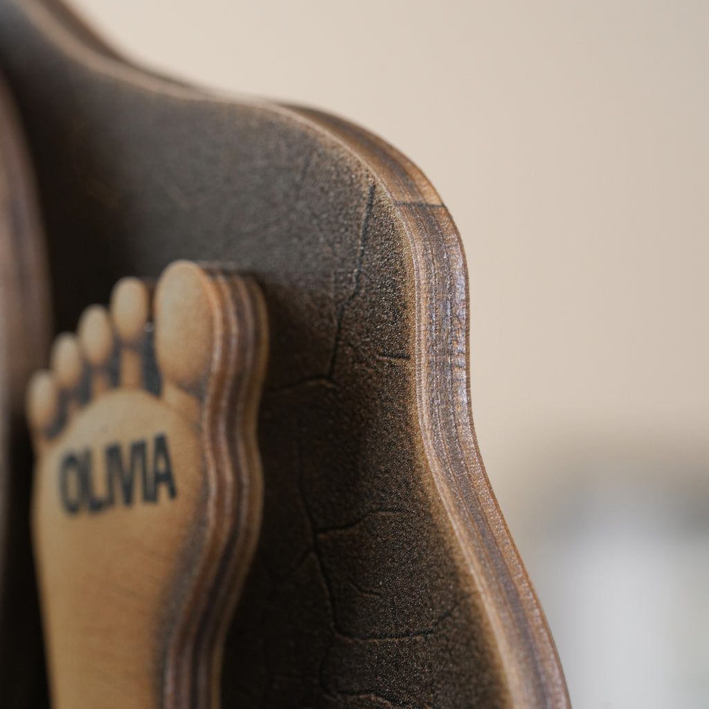 Father and Child Footprint Wooden Stand Personalized
