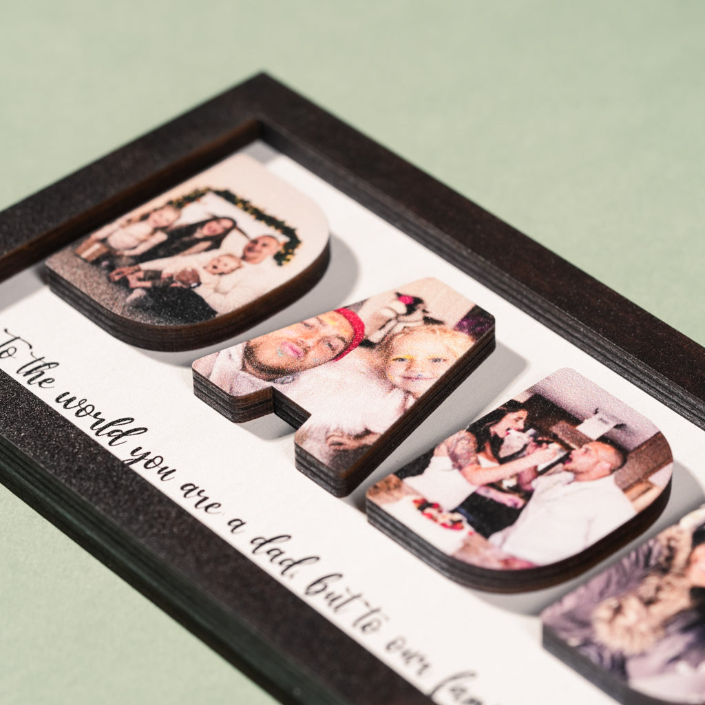Personalized Wooden Frame for Dad with Family Photos – Father’s Day Special
