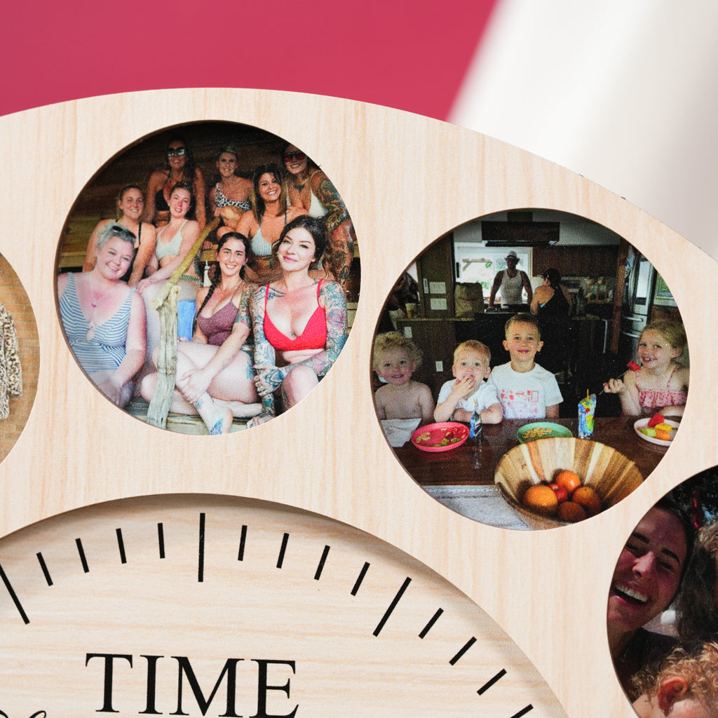 Wooden Clock Personalized Photos - Perfect Gift For Family & Couple