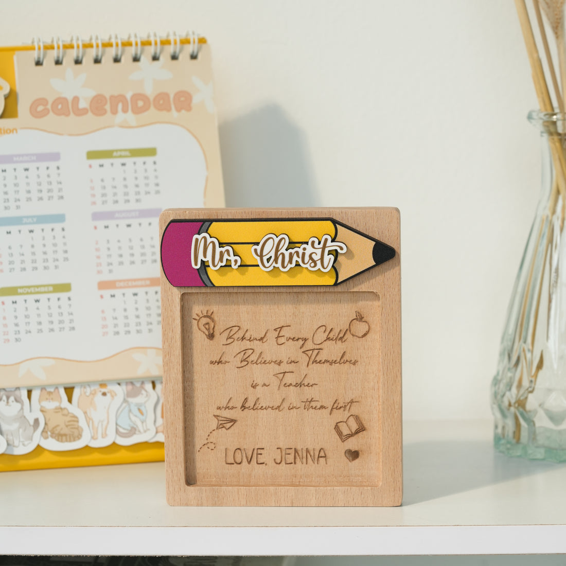 Sticky Note Pad Holder Gift, Personalized Note Pad Holder for your Teachers and Friends