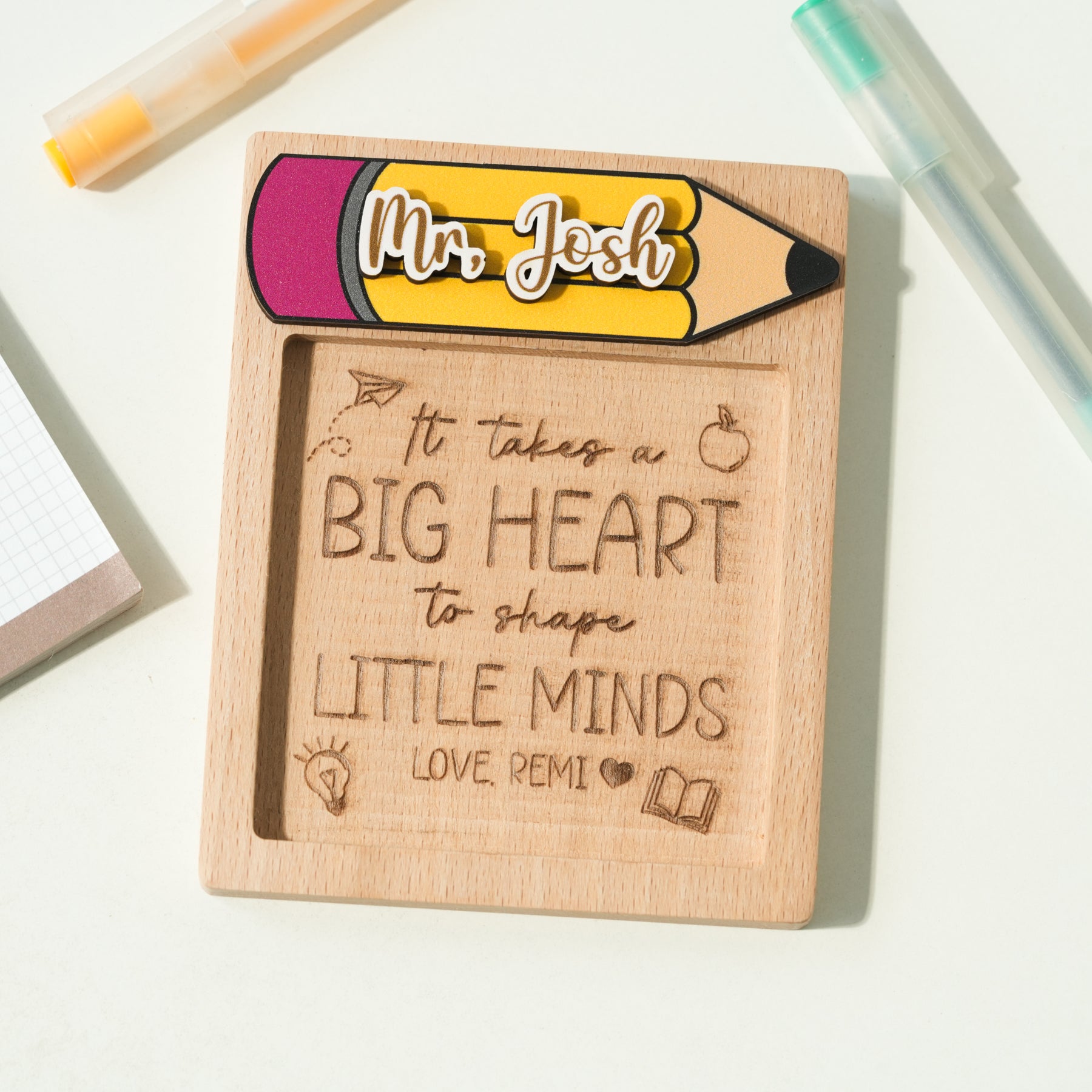 Sticky Note Pad Holder Gift, Personalized Note Pad Holder for your Teachers and Friends