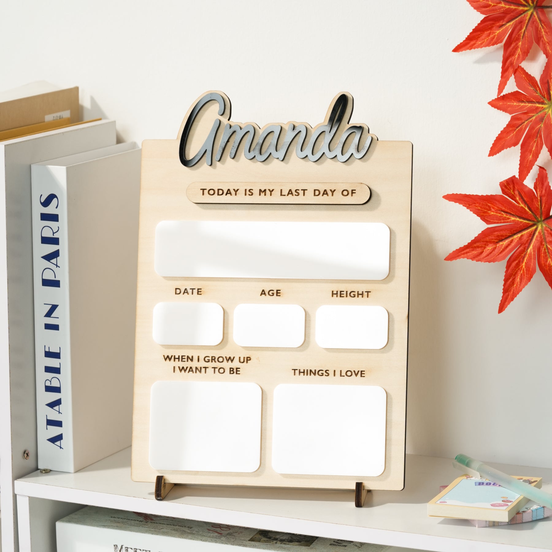 Back to School Sign Engraved, Custom Kid's Name School Board Sign