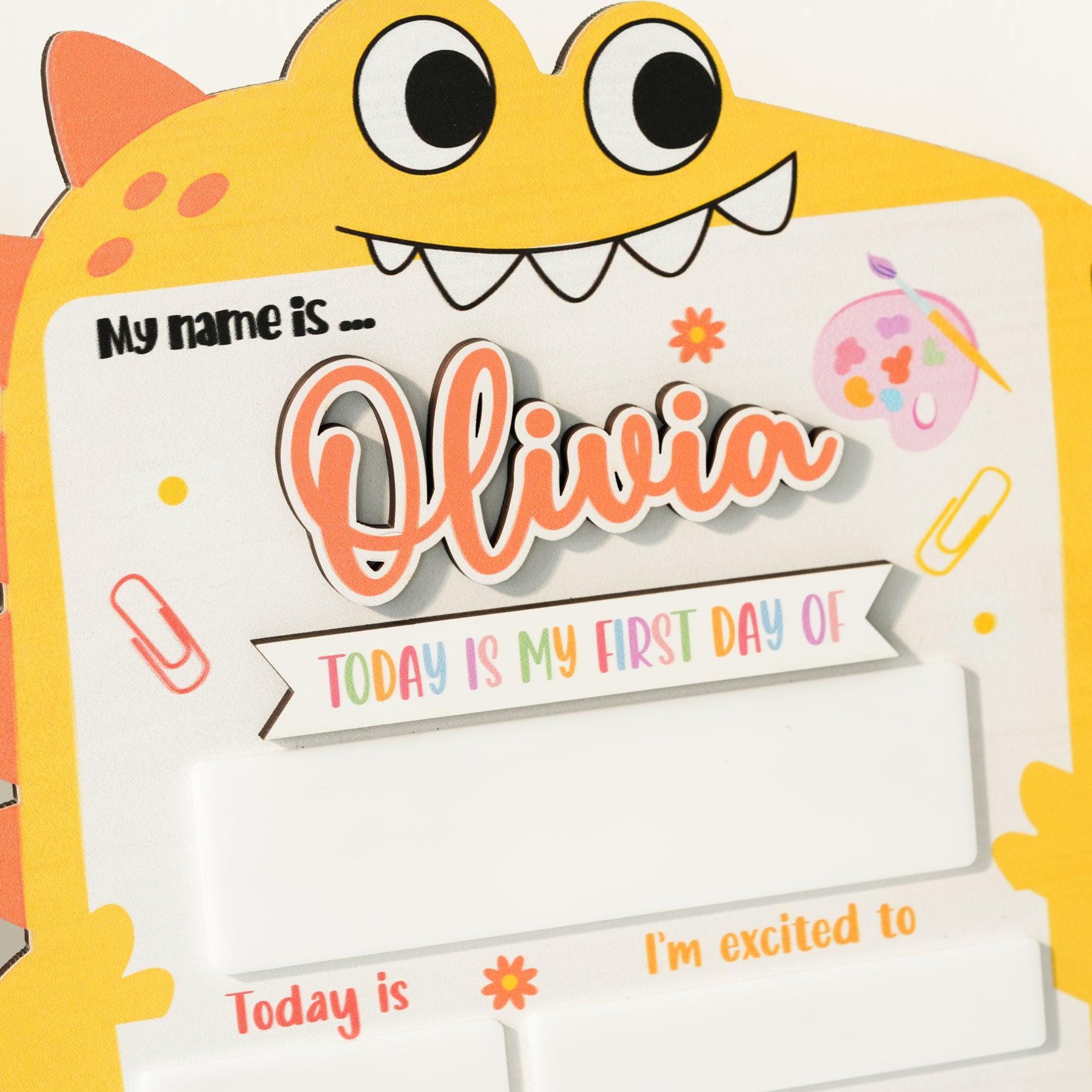 Back to School Sign Dino, Custom Kids School Board Sign