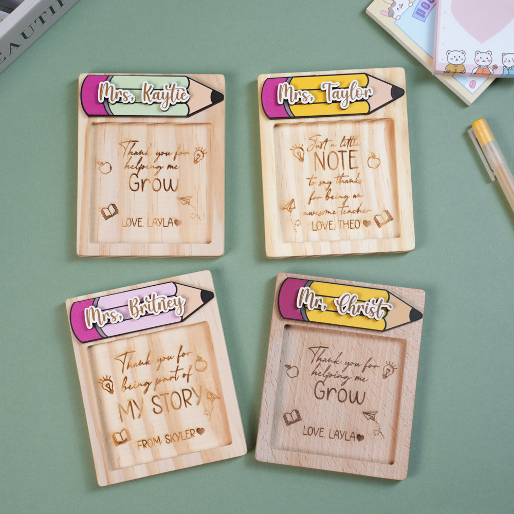 Sticky Note Pad Holder Gift, Personalized Note Pad Holder for your Teachers and Friends