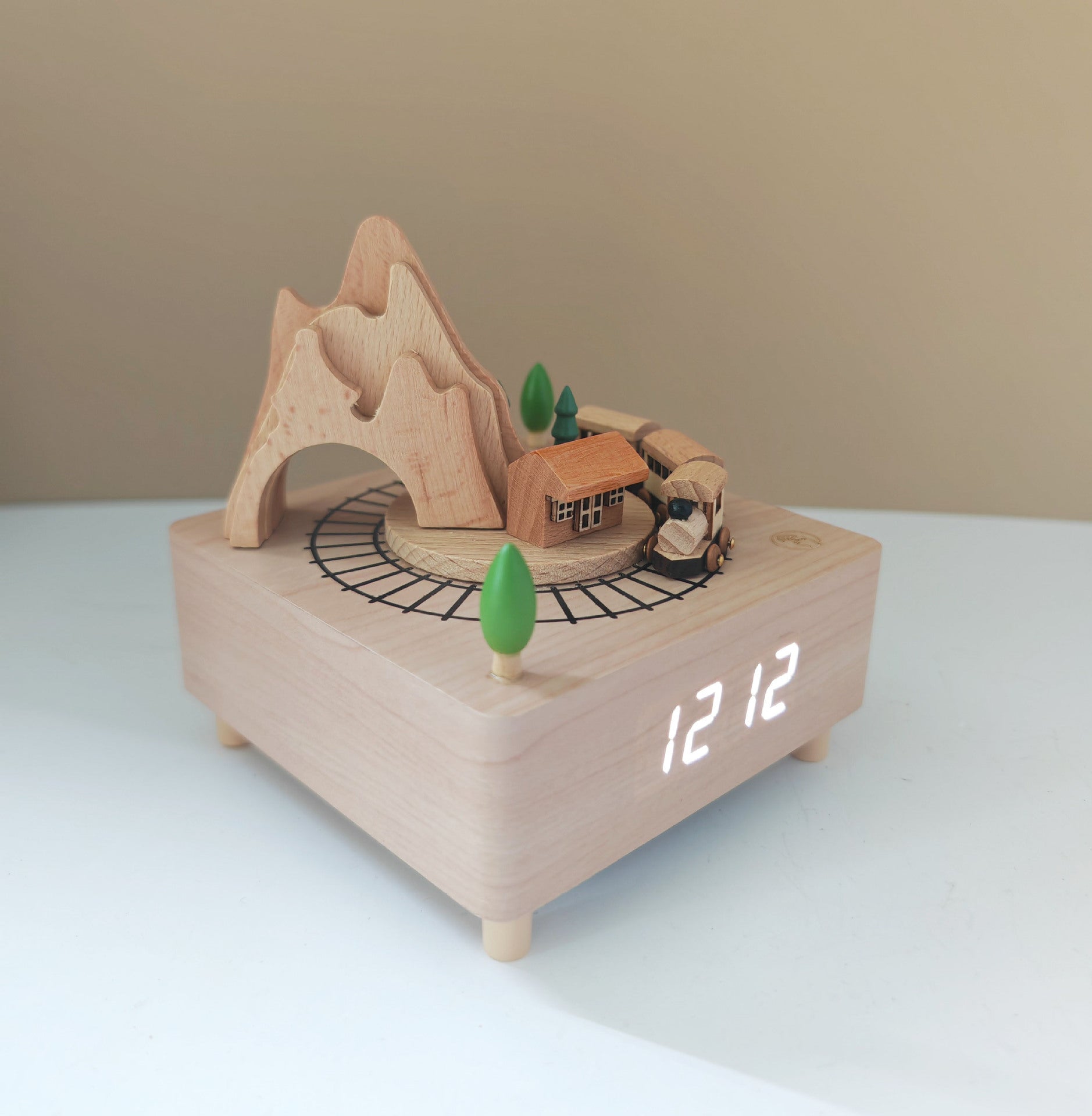 Alarm Clock Music Box, Christmas Train Castle Carousel Music Box, Baby Gifts