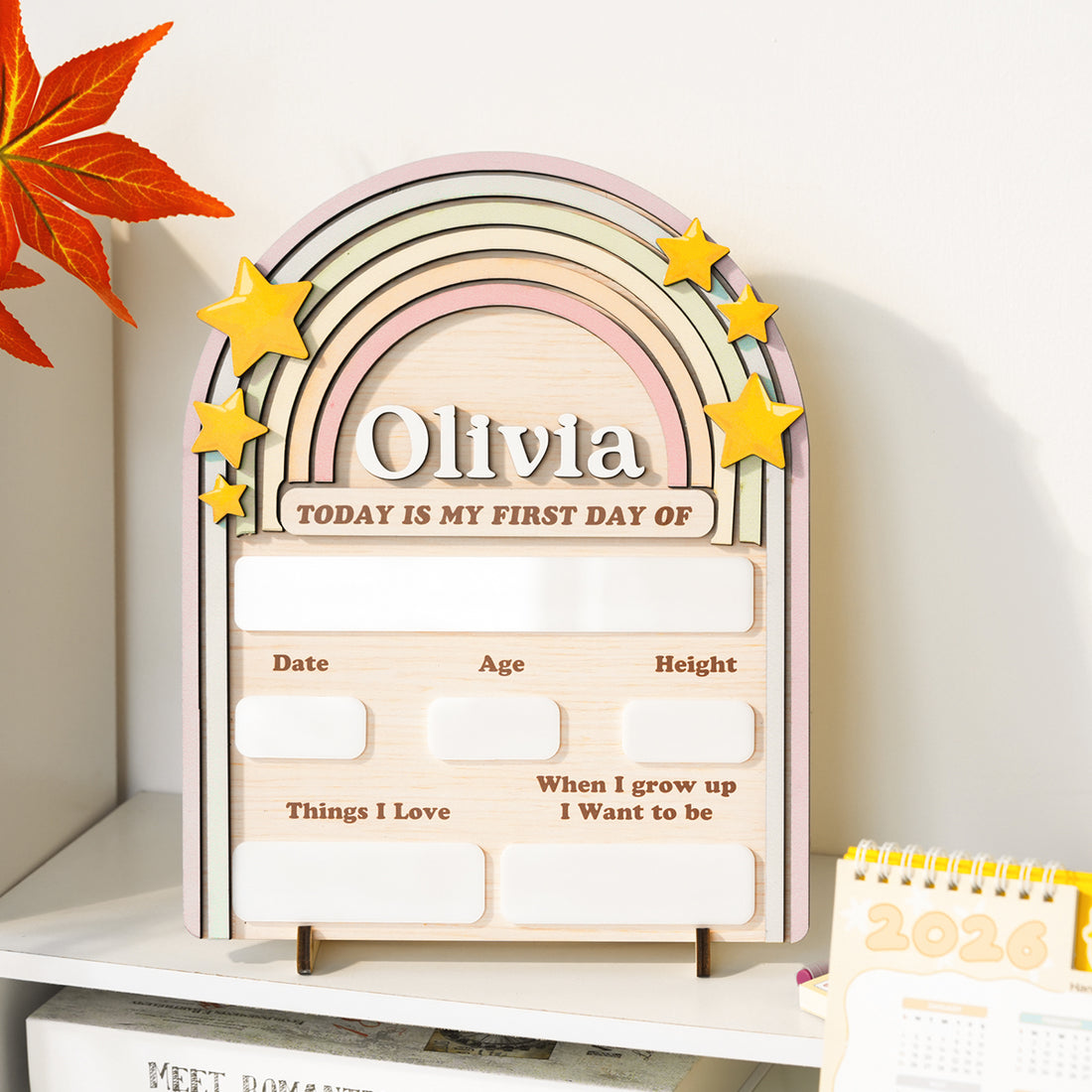 Back to School Sign Rainbow, Custom Kids School Board Sign