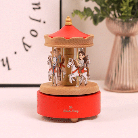 Custom Portrait Carousel Music Box Ornament Family Member Gift For Family
