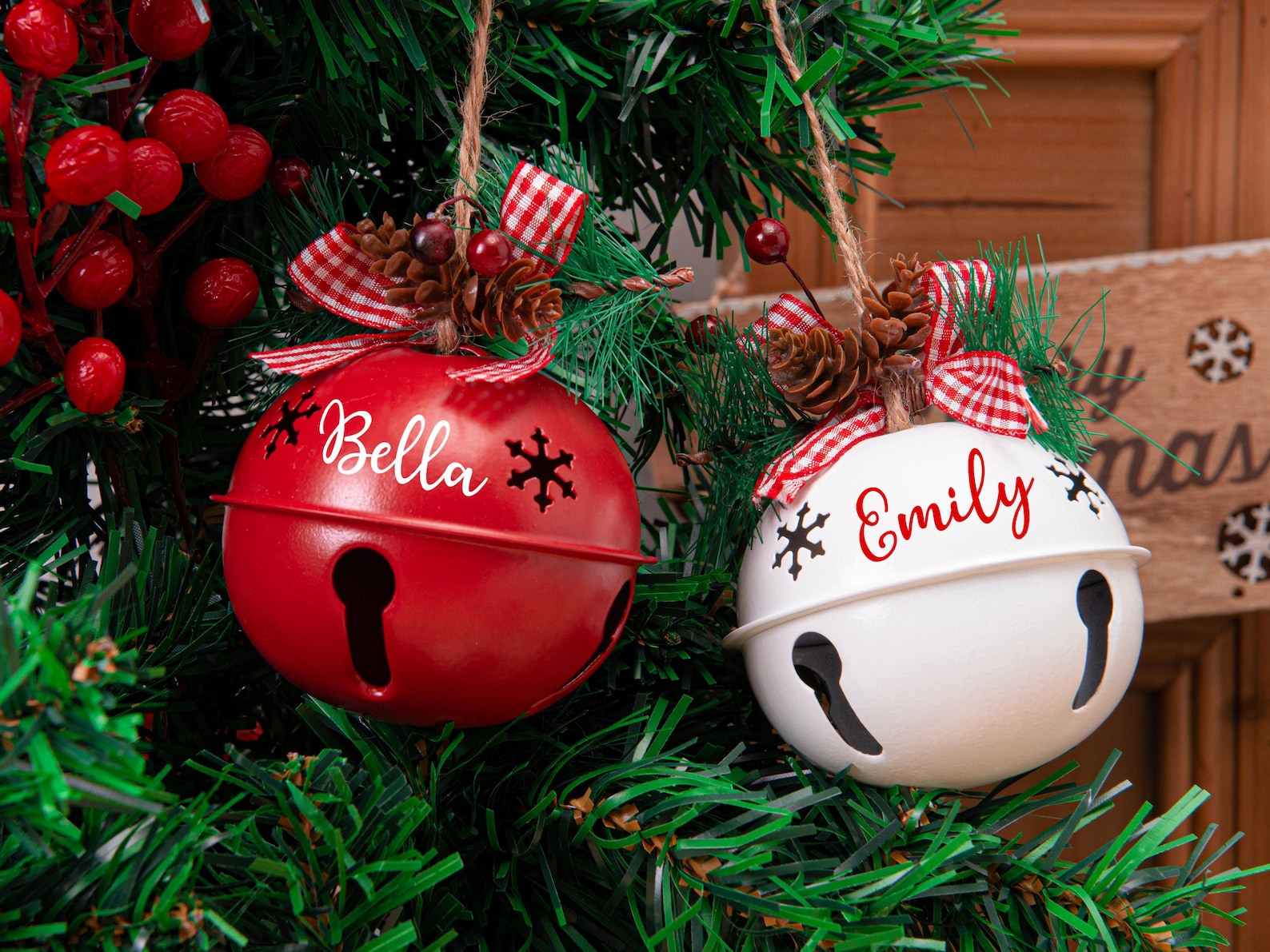 Personalized Jingle Bell Ornament, Christmas Tree Ornament, Holiday Decor