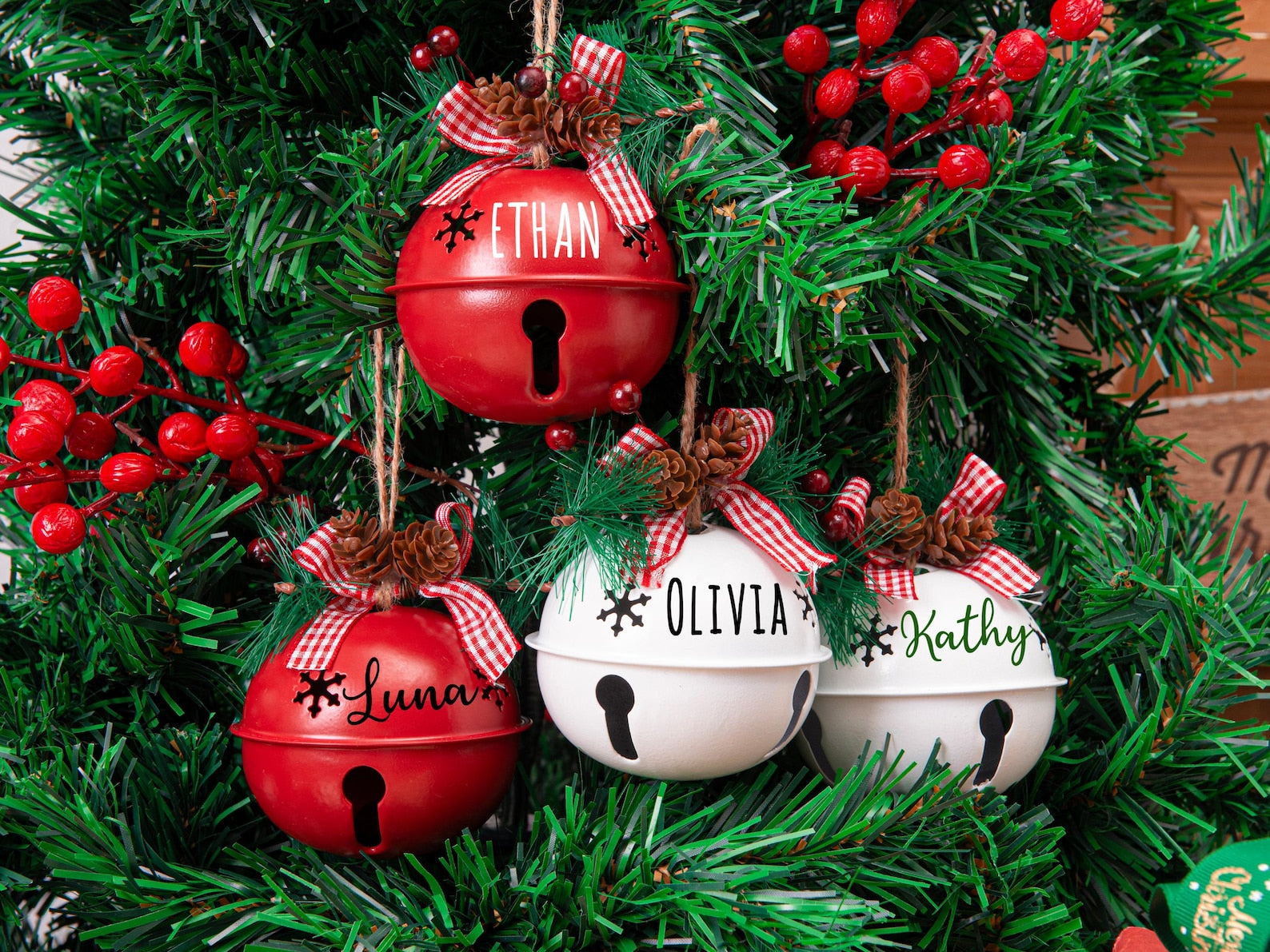 Personalized Jingle Bell Ornament, Christmas Tree Ornament, Holiday Decor