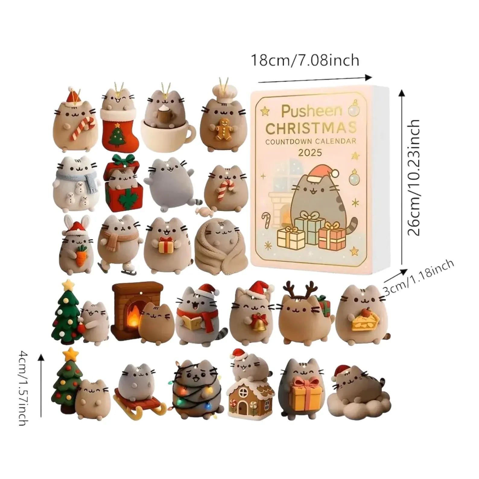 2025 Advent Calendar: 24Pcs Funny Acrylic Ornaments,Christmas Countdown Gift
