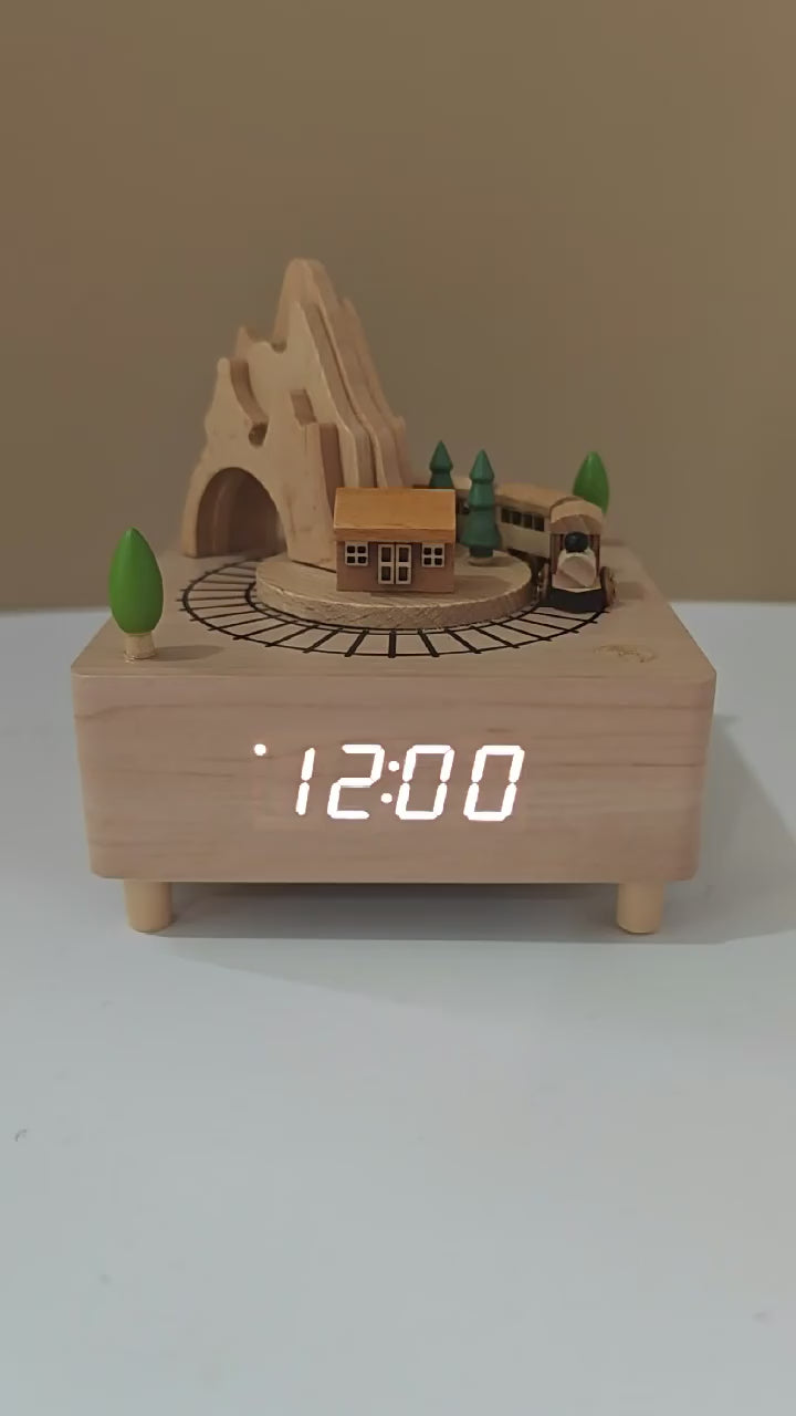 Alarm Clock Music Box, Christmas Train Castle Carousel Music Box, Baby Gifts